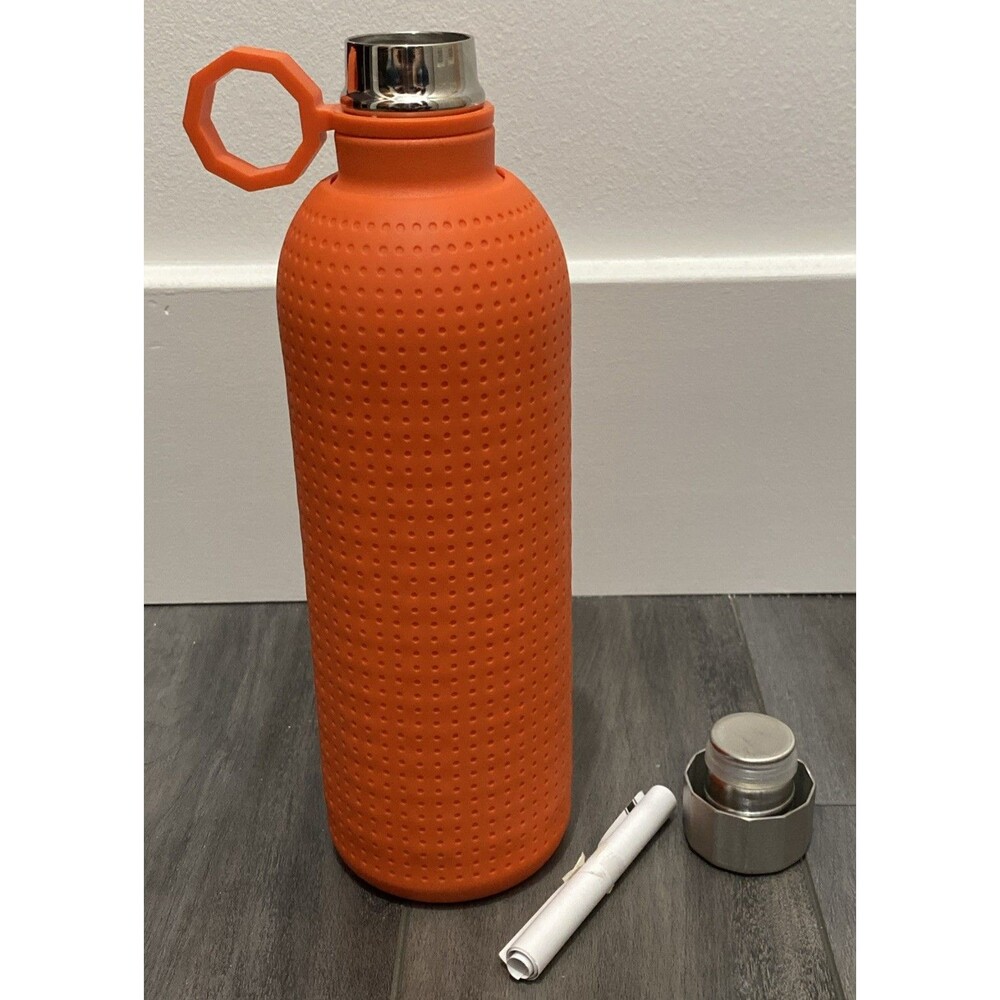Starbucks 20 Oz Water Bottle Thermal Orange Rubber Sleeve Stainless Steel NEW - Picture 7 of 9